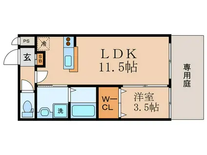 アコード勧修(1LDK/1階)の間取り写真