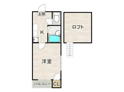 ビラ・フローレンス(1K/1階)の間取り写真