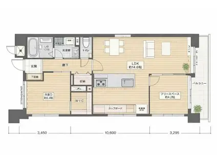 メロディハイム大手前ヒルズコート(2LDK/5階)の間取り写真