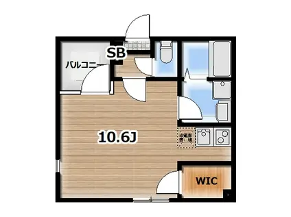 アンビション立川(ワンルーム/2階)の間取り写真