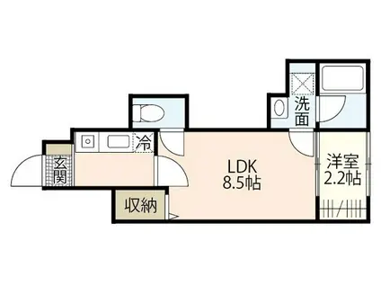 M TERRACE藤垂園 壱番館(1LDK/1階)の間取り写真
