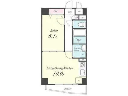 リリー・ラ・アルディス(1LDK/4階)の間取り写真