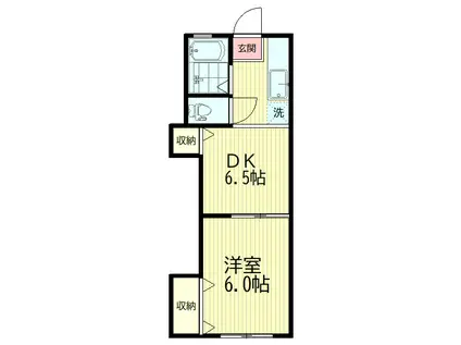 白百合荘(1DK/2階)の間取り写真