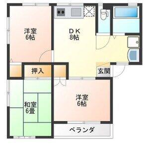 ホリディハイツ(3DK/1階)の間取り写真