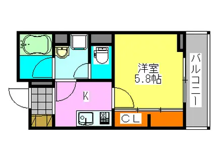 ポラール和(1K/3階)の間取り写真