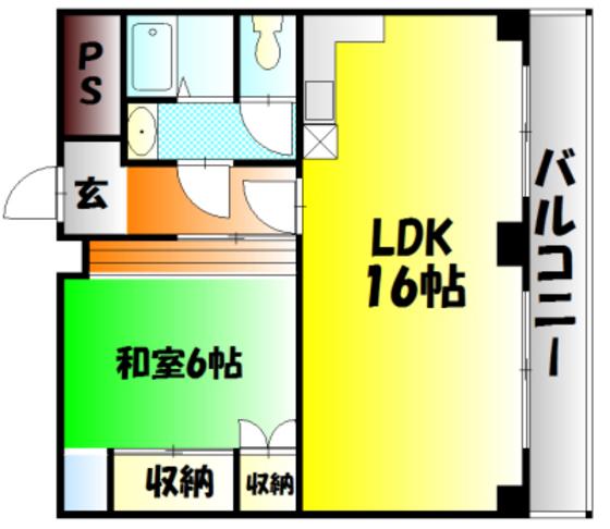 センチュリー平井(1LDK/6階)の間取り写真