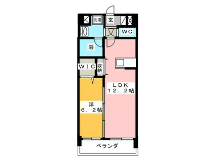 ソラーナ川口(1LDK/2階)の間取り写真