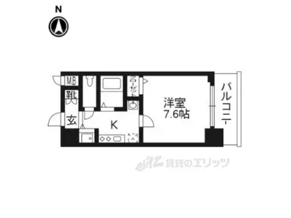 アクアプレイス京都二条城(1K/7階)の間取り写真