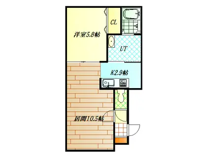 A-THIRD(1LDK/1階)の間取り写真