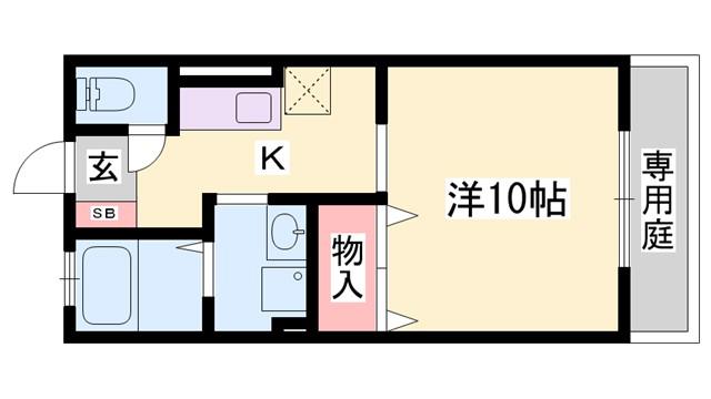ルミエール A棟(ワンルーム/2階)の間取り写真