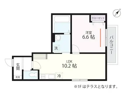 QUTET CRAB HOUSE TOGEHER横浜元町(1LDK/2階)の間取り写真