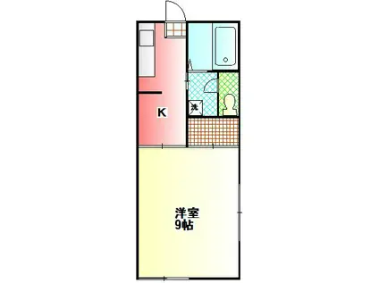 ミキハウス 3(ワンルーム/1階)の間取り写真