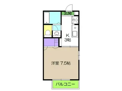 シャーメゾン・ソレイユA棟(1K/1階)の間取り写真