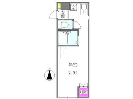 キャッスルハイツ(ワンルーム/2階)の間取り写真