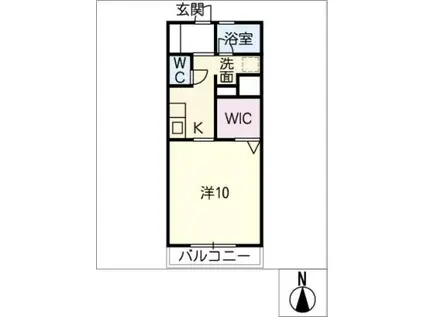 シャルマンIB(1K/1階)の間取り写真