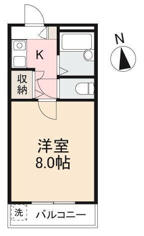 オリンピア塩上(1K/4階)の間取り写真