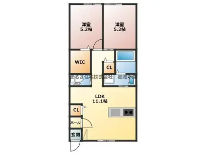 CASTELLO(2LDK/2階)の間取り写真