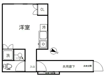 都営三田線 西巣鴨駅 徒歩3分 2階建 築62年(ワンルーム/2階)の間取り写真