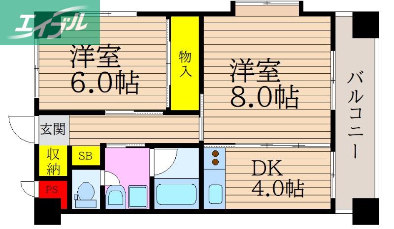 F GARDEN 厚生町 II(2K/3階)の間取り写真