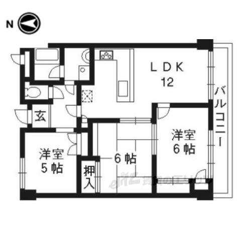 アーチスト島田(3LDK/4階)の間取り写真