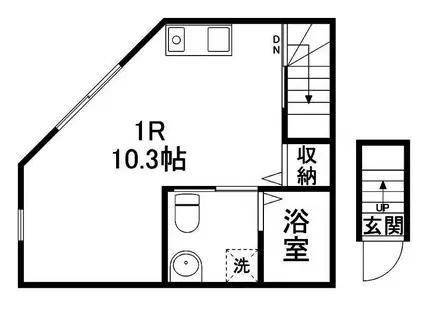 プランタン小田原(ワンルーム/2階)の間取り写真