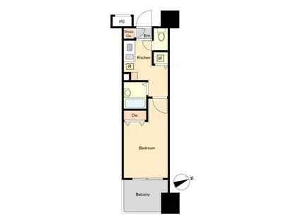 スカイコート八王子第5(1K/3階)の間取り写真