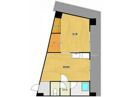 和秀大須賀ビル(1LDK/5階)の間取り写真
