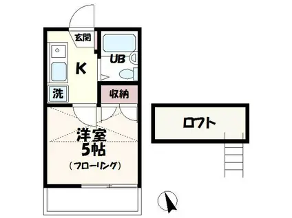 ハイムつつじヶ丘A棟(1K/1階)の間取り写真