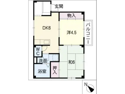 AMUSING1いとうや(2DK/2階)の間取り写真