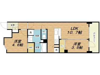 サンライズ 富士広(2LDK/2階)の間取り写真