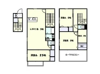 ベリーズ(3SLDK/3階)の間取り写真