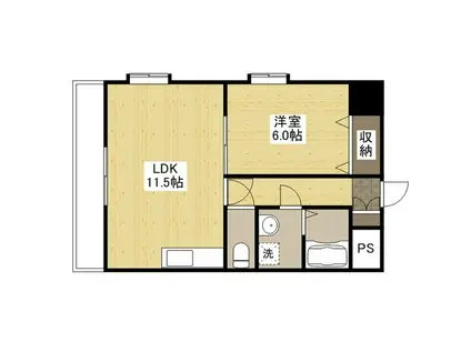 プーテゥジュール2番街(1LDK/1階)の間取り写真