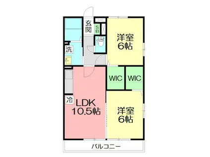 グリーンハイム(2LDK/1階)の間取り写真