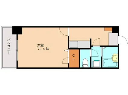 フォーライフ小戸(1K/2階)の間取り写真