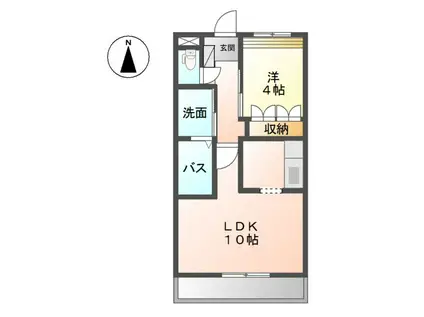 アドヴァンス・宇佐(1LDK/1階)の間取り写真