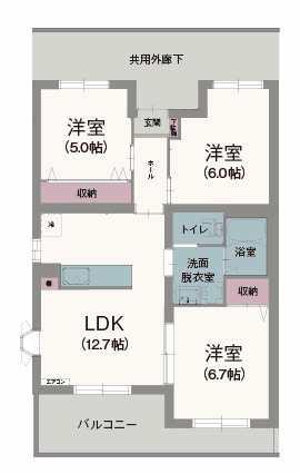 エクセルシオール(3LDK/2階)の間取り写真