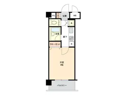 エクセリア池上(1K/2階)の間取り写真