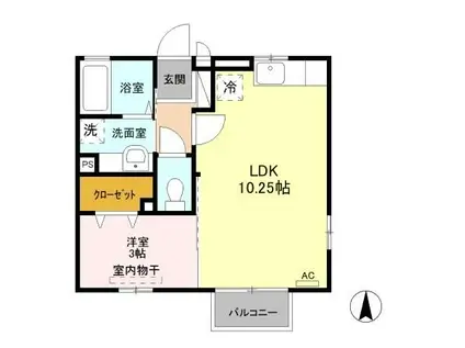 グランモア・テクノ(1LDK/2階)の間取り写真