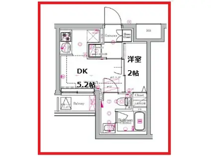 アゼスト金町(1DK/4階)の間取り写真