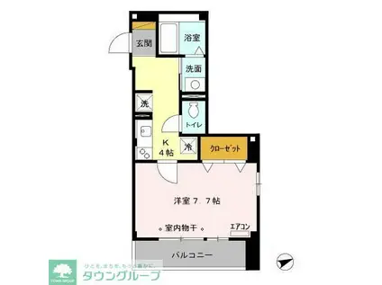 セレーノK(1K/3階)の間取り写真