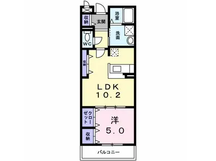 サンガーデン・ツヴァイ(1LDK/3階)の間取り写真