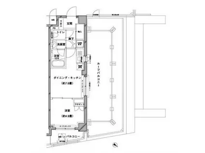 コンフォリア目黒八雲(1DK/6階)の間取り写真