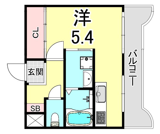 サンコーポ千代が丘(ワンルーム/2階)の間取り写真