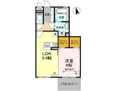 ファミール(1LDK/3階)の間取り写真