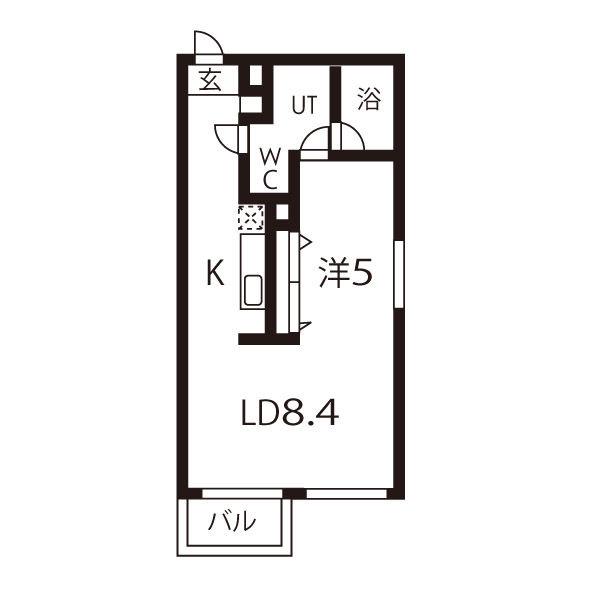 クロサスレジデンス徳川園(1LDK/6階)の間取り写真