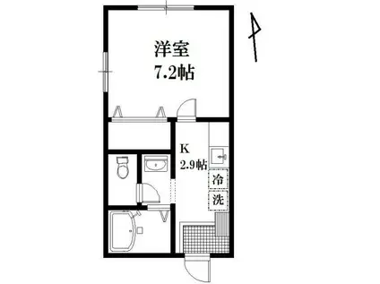 パナもみじ山(1K/2階)の間取り写真