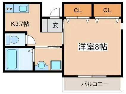 BELLEZZA(1K/2階)の間取り写真