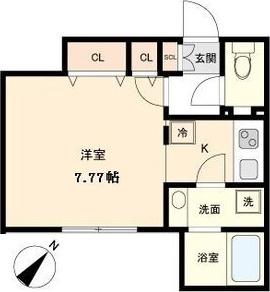 BRANCHE覚王山(ワンルーム/3階)の間取り写真