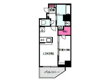 THE HUB MIYAKOJIMA(1LDK/4階)の間取り写真