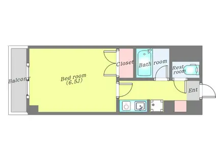 グレイスハイツ長町(1K/2階)の間取り写真